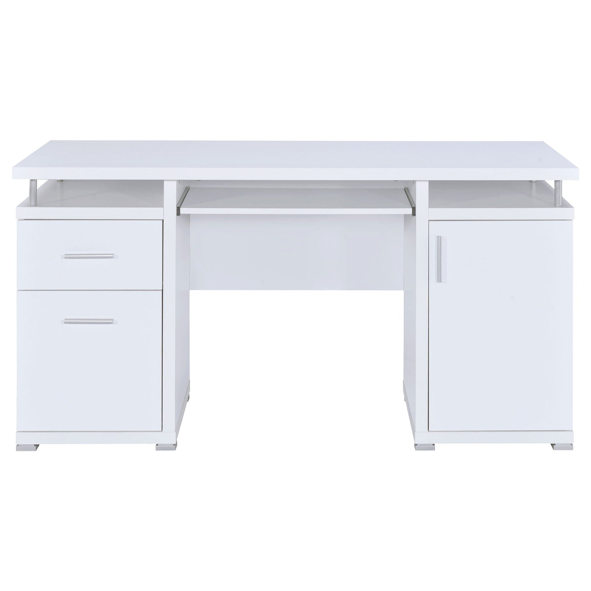 Rochelle 2 Drawer Office Desk white finish with metal handles by HouseOfZazla on Tampa Home & Garden Store