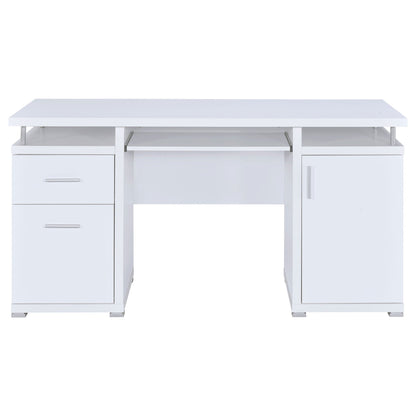 Rochelle 2 Drawer Office Desk white finish with metal handles by HouseOfZazla on Tampa Home & Garden Store