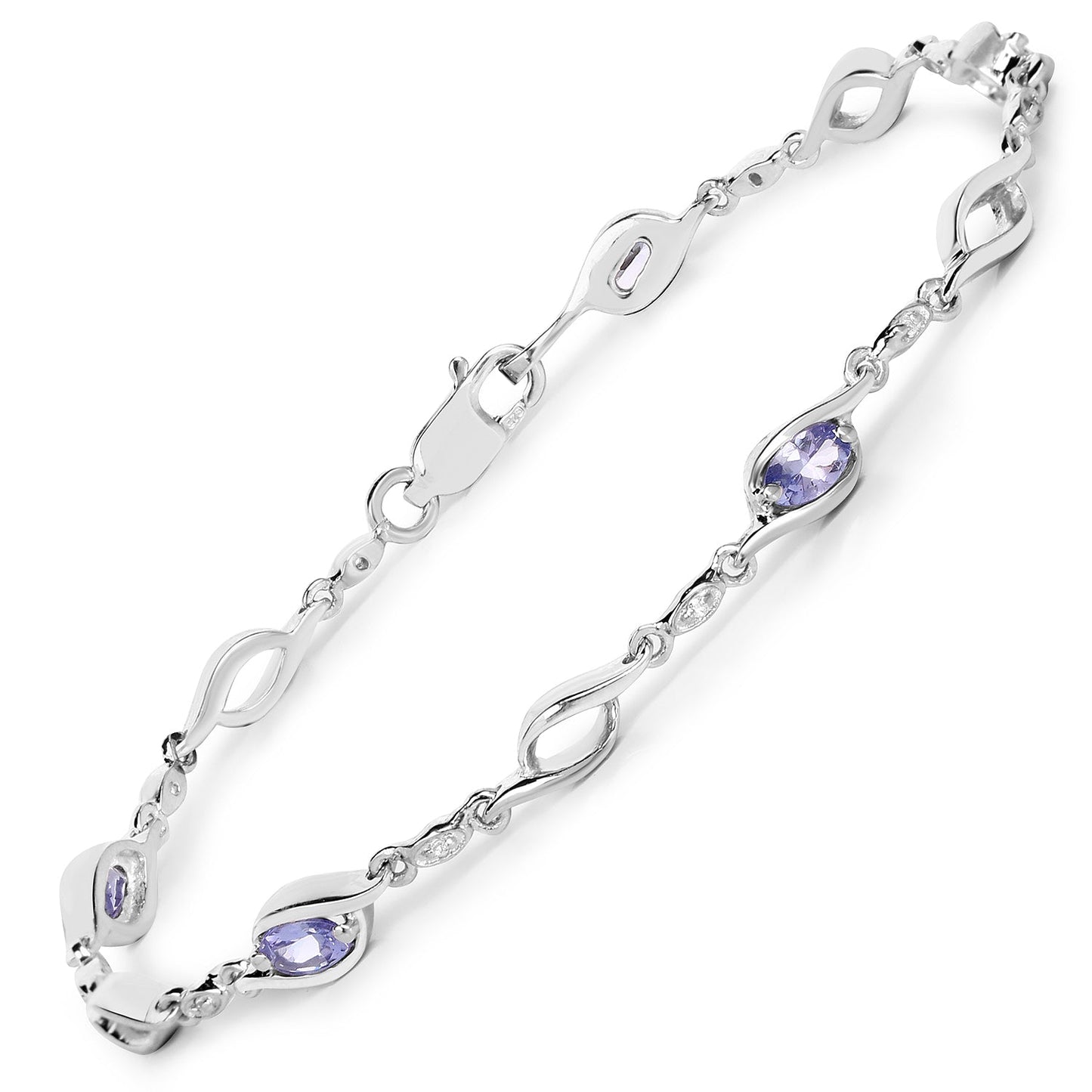Sterling silver bracelet featuring 1.30ct tanzanite and white topaz by Bids.com on Tampa Home & Garden Store