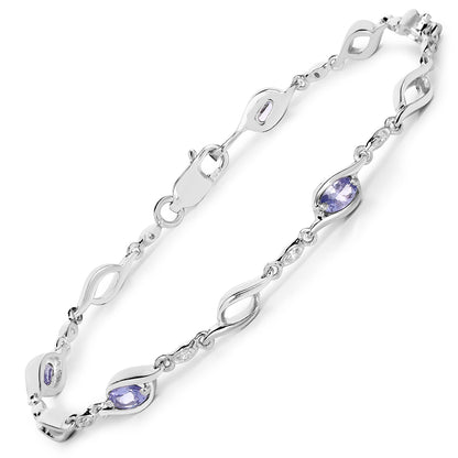Sterling silver bracelet featuring 1.30ct tanzanite and white topaz by Bids.com on Tampa Home & Garden Store