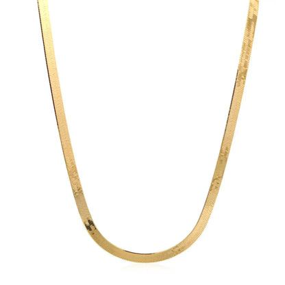 4.0mm 14k yellow gold Super Flex Herringbone Chain Necklace on Tampa Home & Garden Store