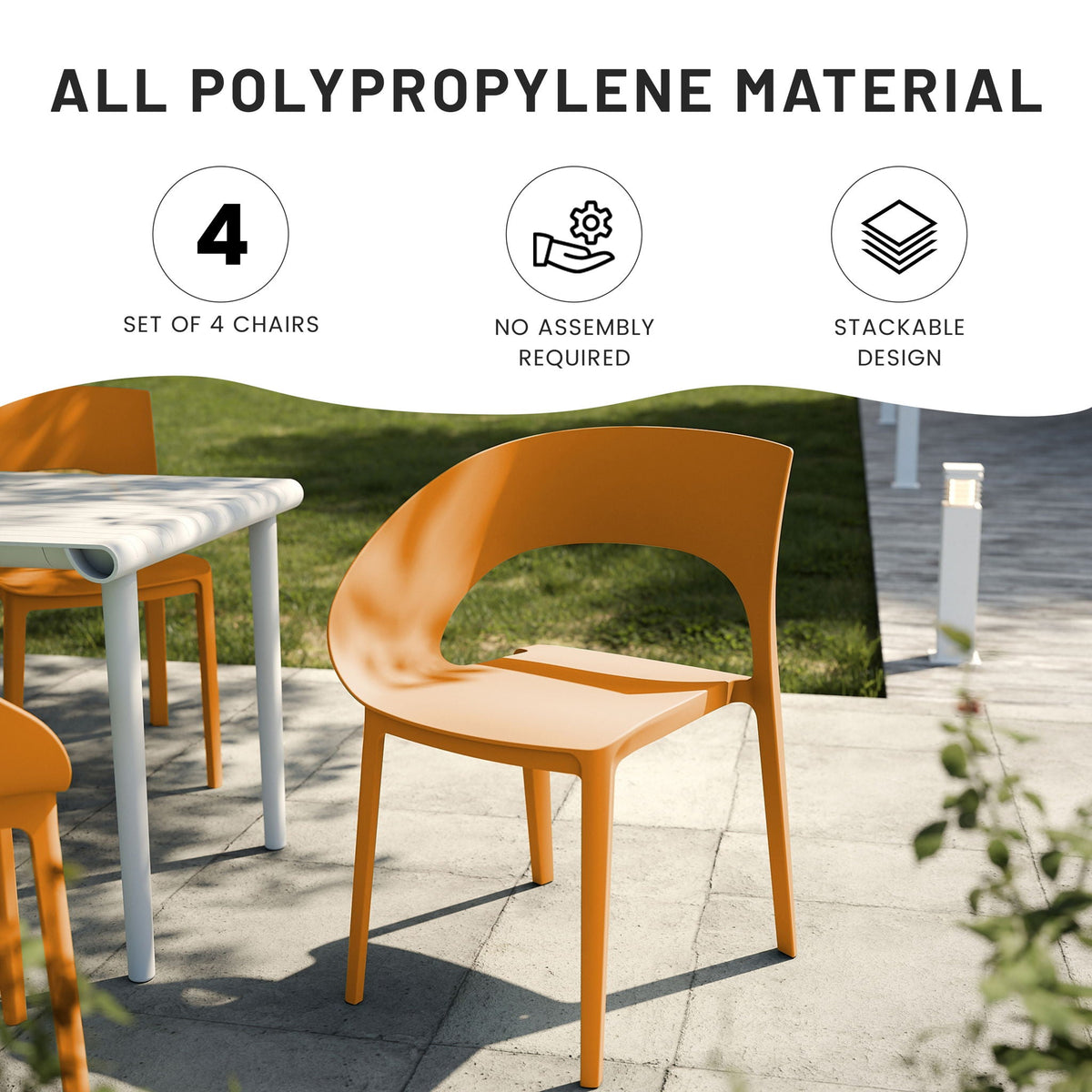 Modern 4-Piece Orange Set with Folding Table by HouseOfZazla on Tampa Home & Garden Store
