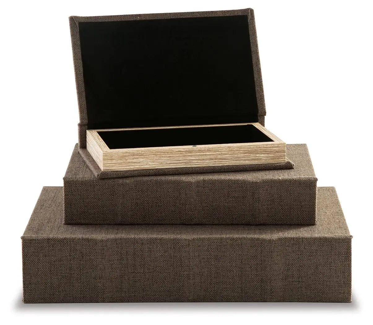Jolina Linen Box Set of 3 Keepsake Boxes
