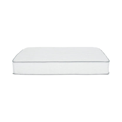 Premium 9-inch pocket spring mattress, white quilted top with gray piping on Tampa Home & Garden Store