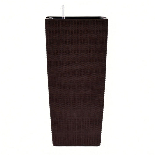 Indoor Outdoor Planter With Automatic Watering System brown wicker planter HouseOfZazla on Tampa Home & Garden Store