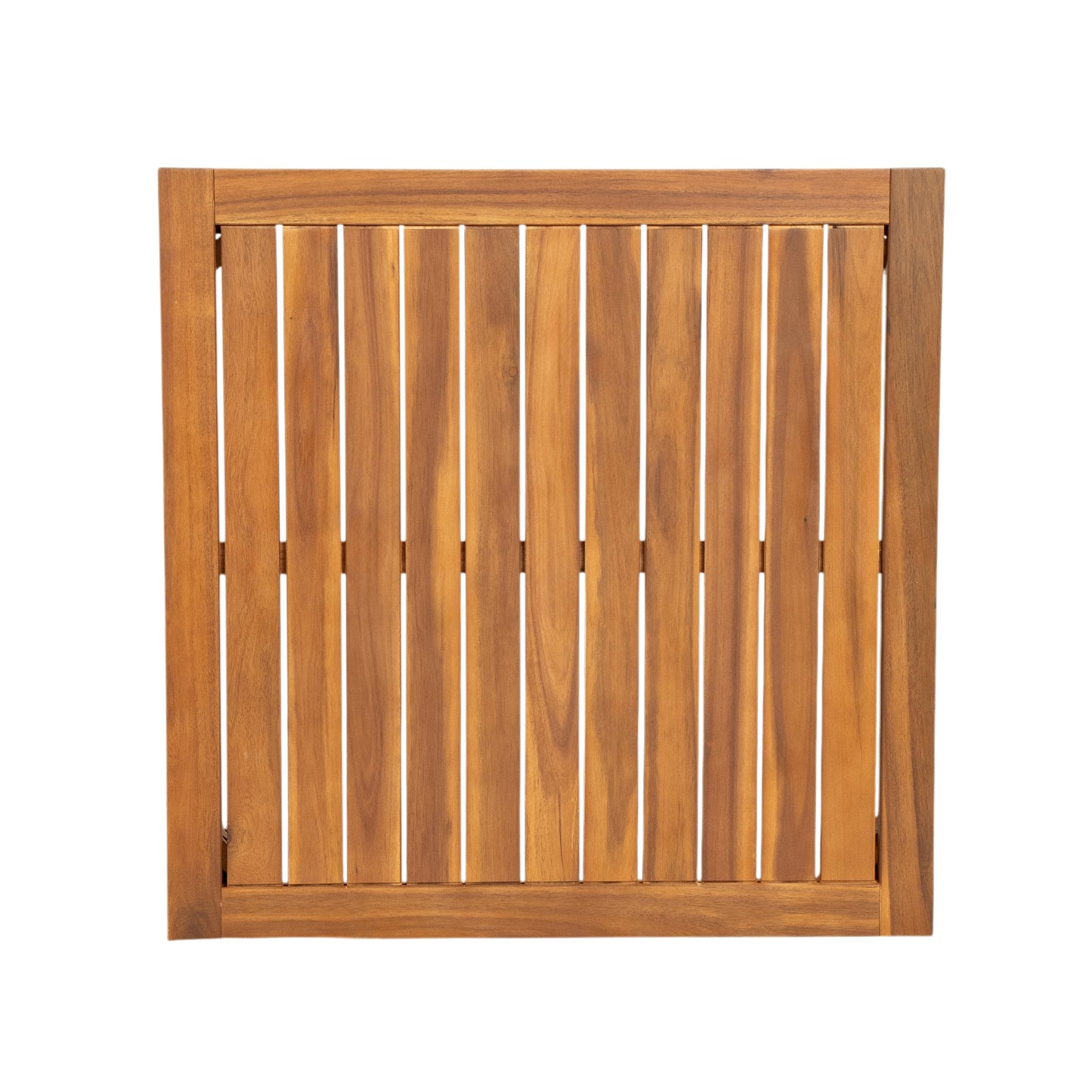 Acacia wood outdoor modular seating backrest frame with vertical slats in warm brown on Tampa Home & Garden Store