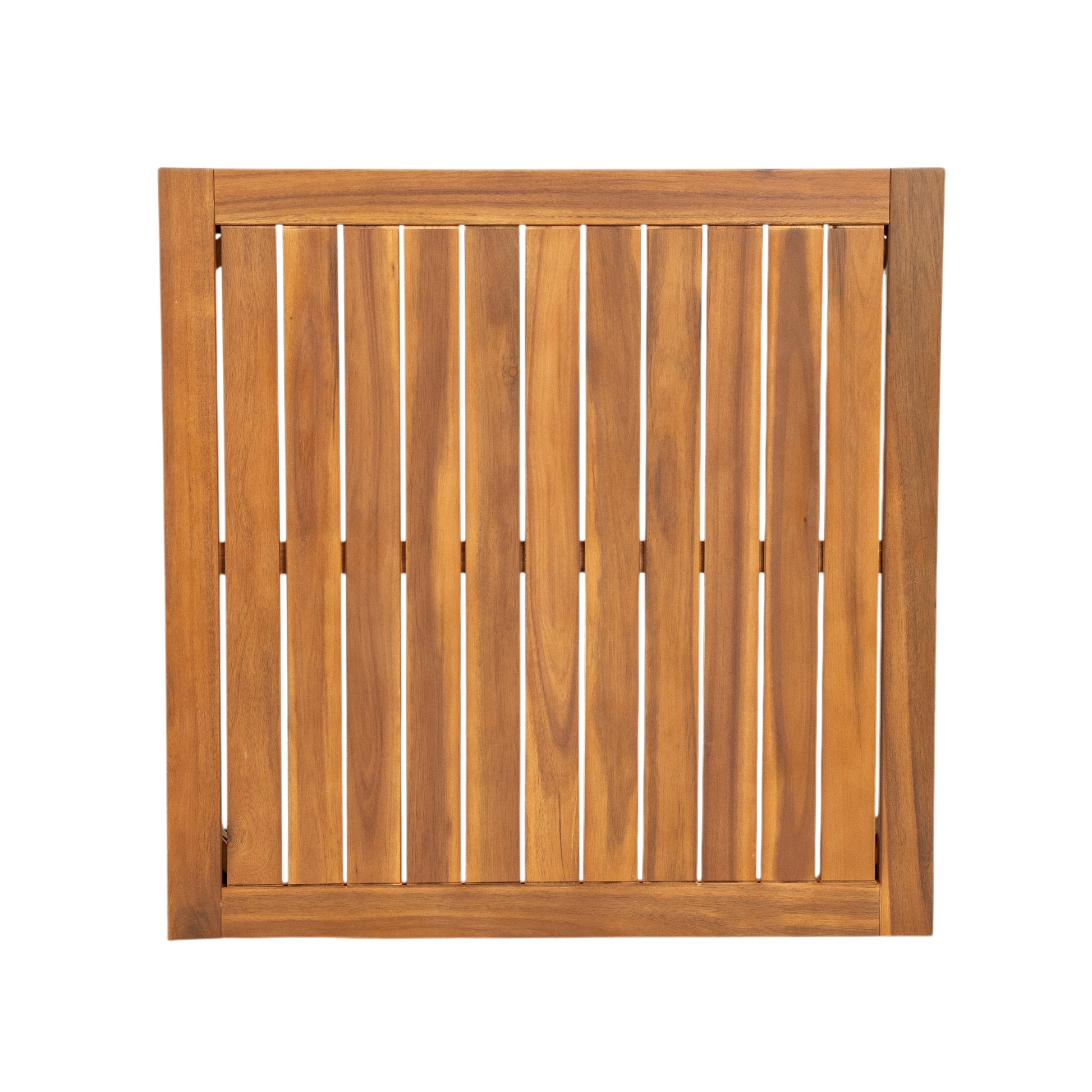 Acacia wood outdoor modular seating backrest frame with vertical slats in warm brown on Tampa Home & Garden Store