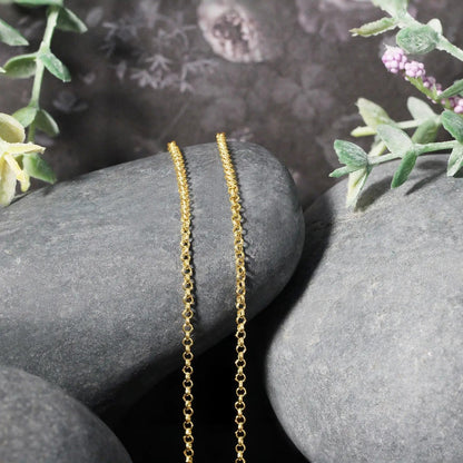 14k yellow gold rolo chain necklace 1.9mm, two chains, Bids.com on Tampa Home & Garden Store