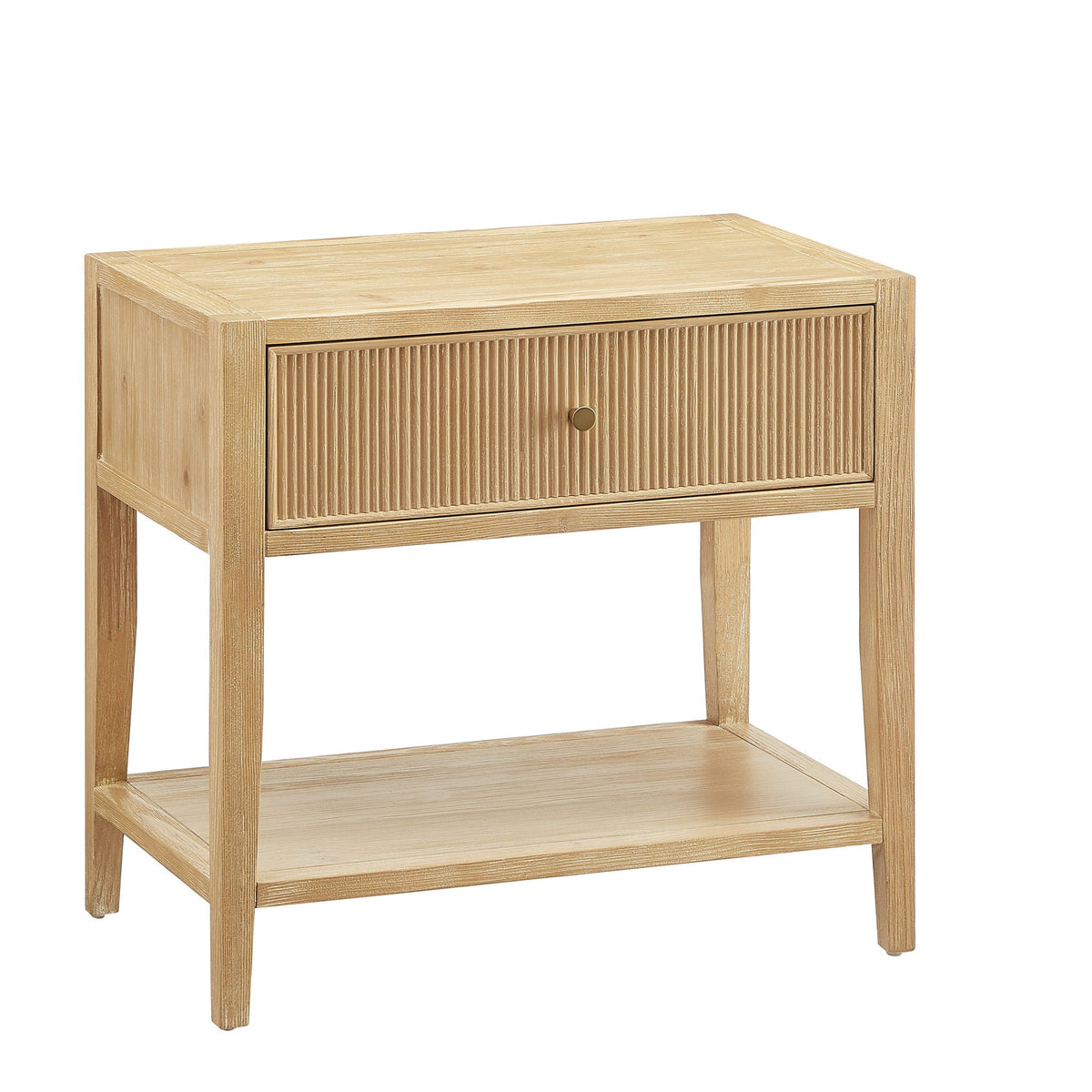 Finley 1-Drawer Storage Nightstand with Open Shelf in natural oak finish, HouseOfZazla on Tampa Home & Garden Store