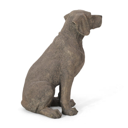 MGO Dog Decor outdoor dog statue in brown stone finish on Tampa Home & Garden Store