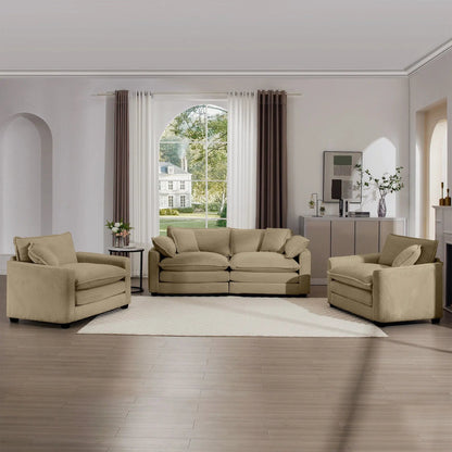 Elegant Sectional Sofa Set with Deep Seats