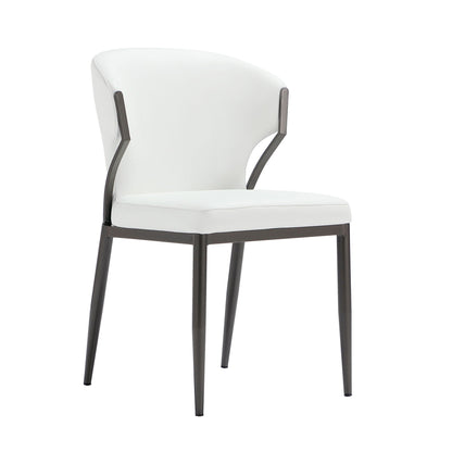 Kirsten Dining Chair Set of 2 white upholstered chairs with dark metal legs on Tampa Home & Garden Store