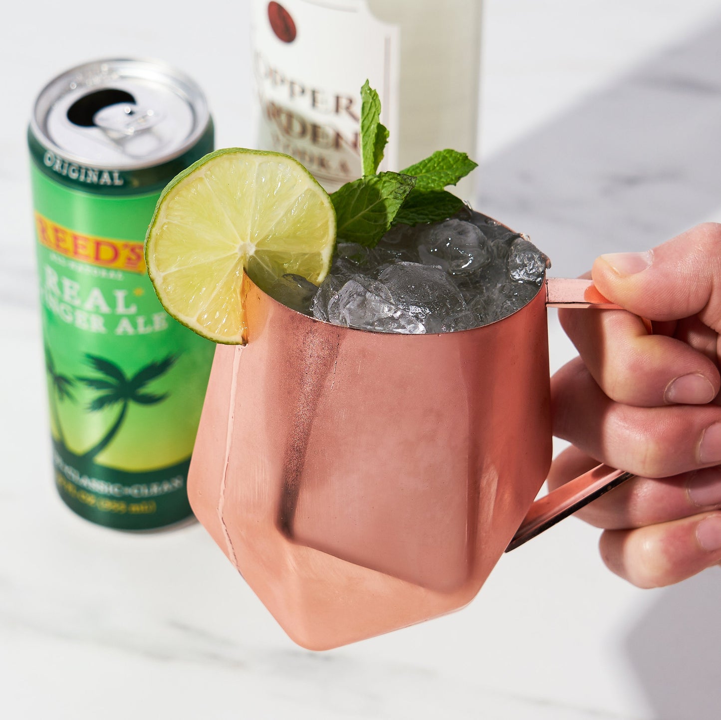 Seneca Faceted Copper Moscow Mule Mug for Drinks