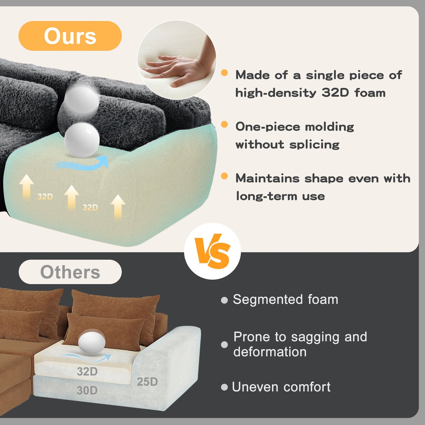 Plush U Shaped Boneless Sofa For a Quiet Retreat