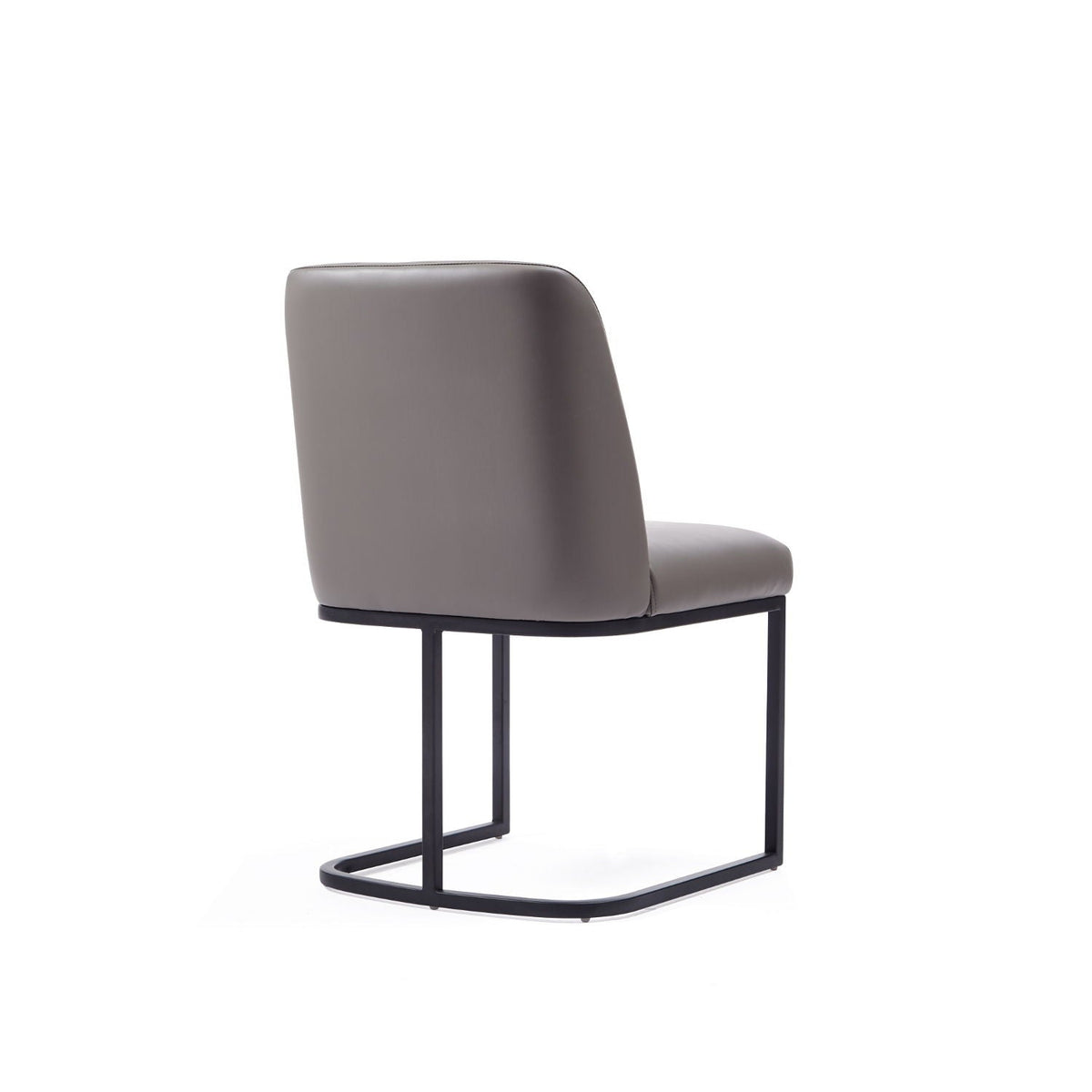 Serena dining chair gray upholstered with geometric black metal cantilever base on Tampa Home & Garden Store