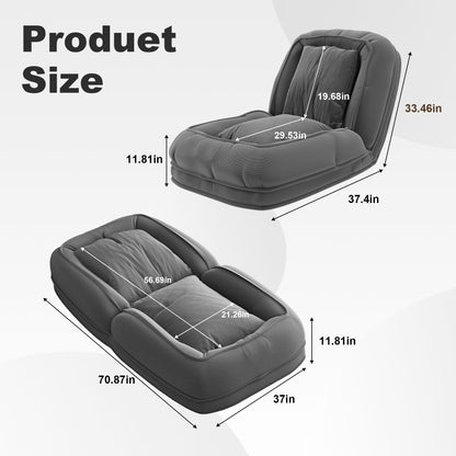 Upholstered Human Dog Bed for Adults and Pets gray bean bag sofa by HouseOfZazla on Tampa Home & Garden Store
