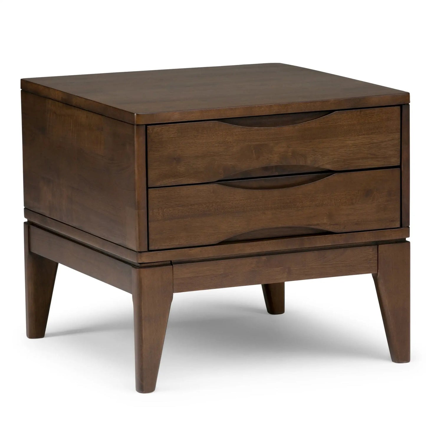 Harper Handcrafted End Table dark brown wood with curved drawer pulls by Unique Piece Furniture on Tampa Home & Garden Store