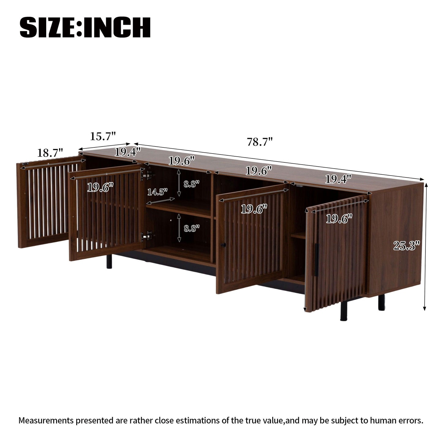 TV stand in Walnut by HouseOfZazla with closed storage and cable management on Tampa Home & Garden Store