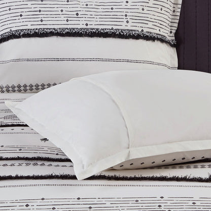 Cotton Printed Comforter Set with Black and White