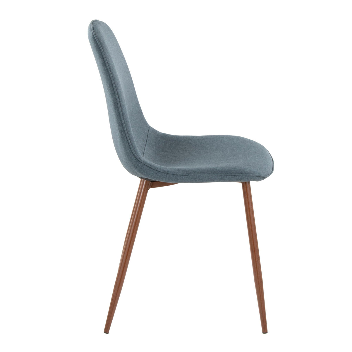 HouseOfZazla Pebble mid-century dining chair with upholstered blue gray seat and wooden legs on Tampa Home & Garden Store
