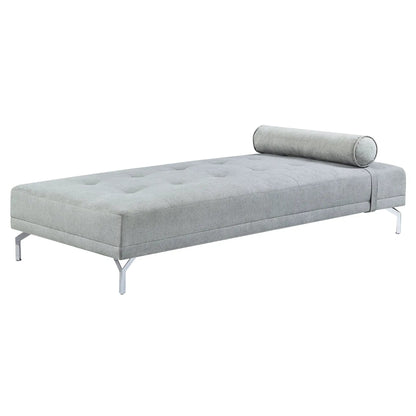 Quenti Velvet Sofa Bed In Gray With Pillow