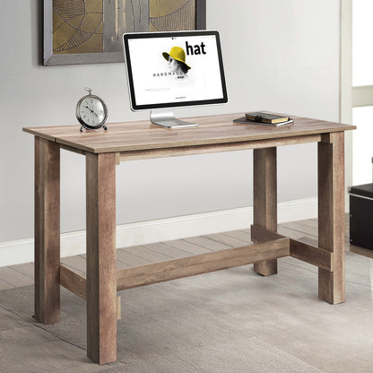 Multifunctional counter height dining table in natural wood finish with lower shelf DirectDeals on Tampa Home & Garden Store