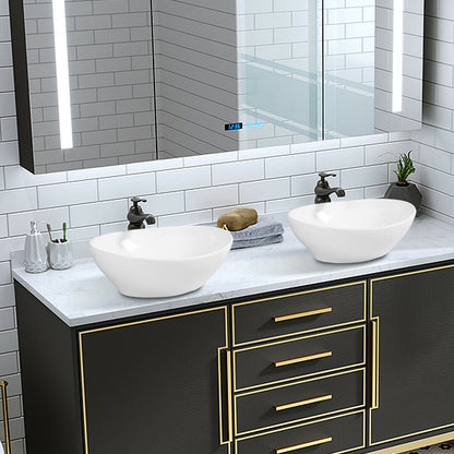 Lavabo de baño ovalado de cerámica