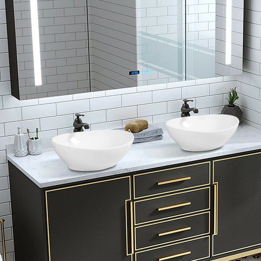 Oval Bathroom Basin Ceramic Vessel Sink - Tampa Home & Garden Store