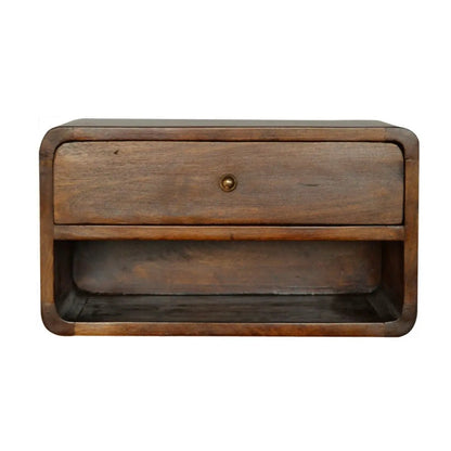 Curve Upper Slot Floating Nightstand with Drawer