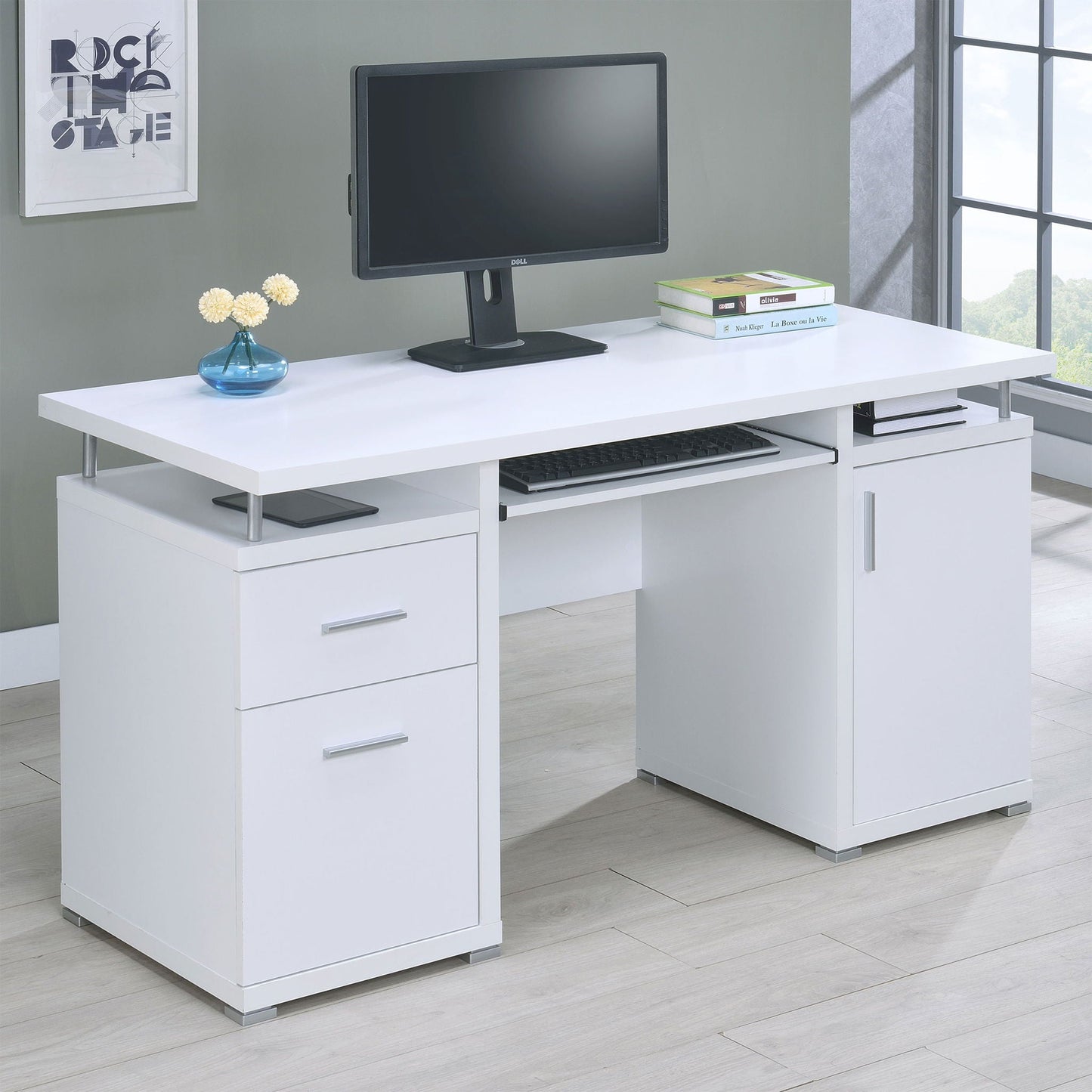 Rochelle 2-Drawer Office Desk white finish by HouseOfZazla on Tampa Home & Garden Store