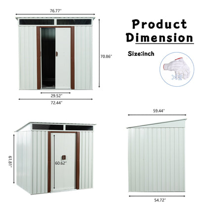 Galvanized Steel Outdoor Storage Shed and Padlock