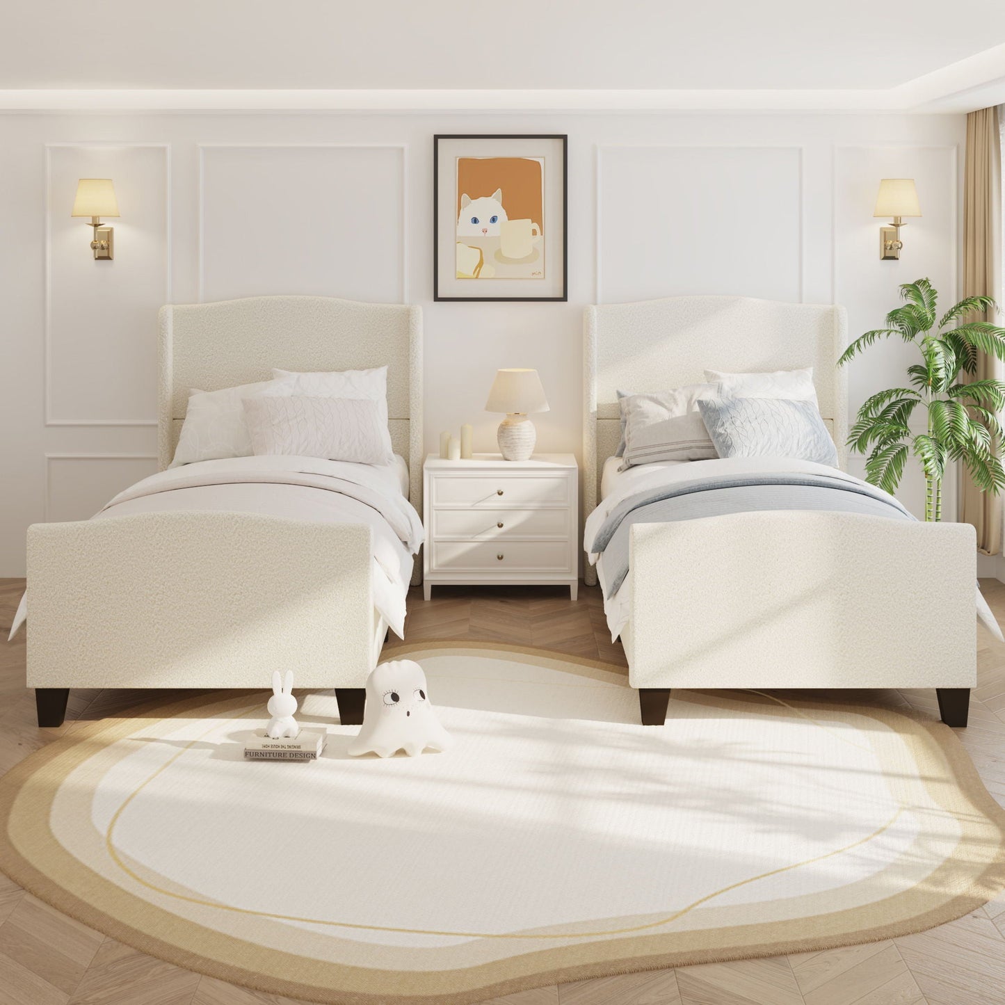 Sturdy Platform Bed Frame and a Padded Headboard