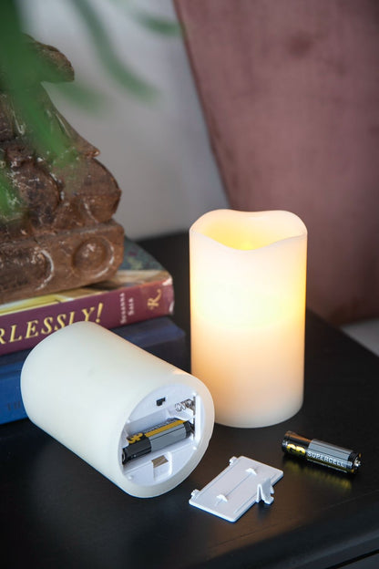 LED Candles With Remote Timer Set Of 3 Ivory