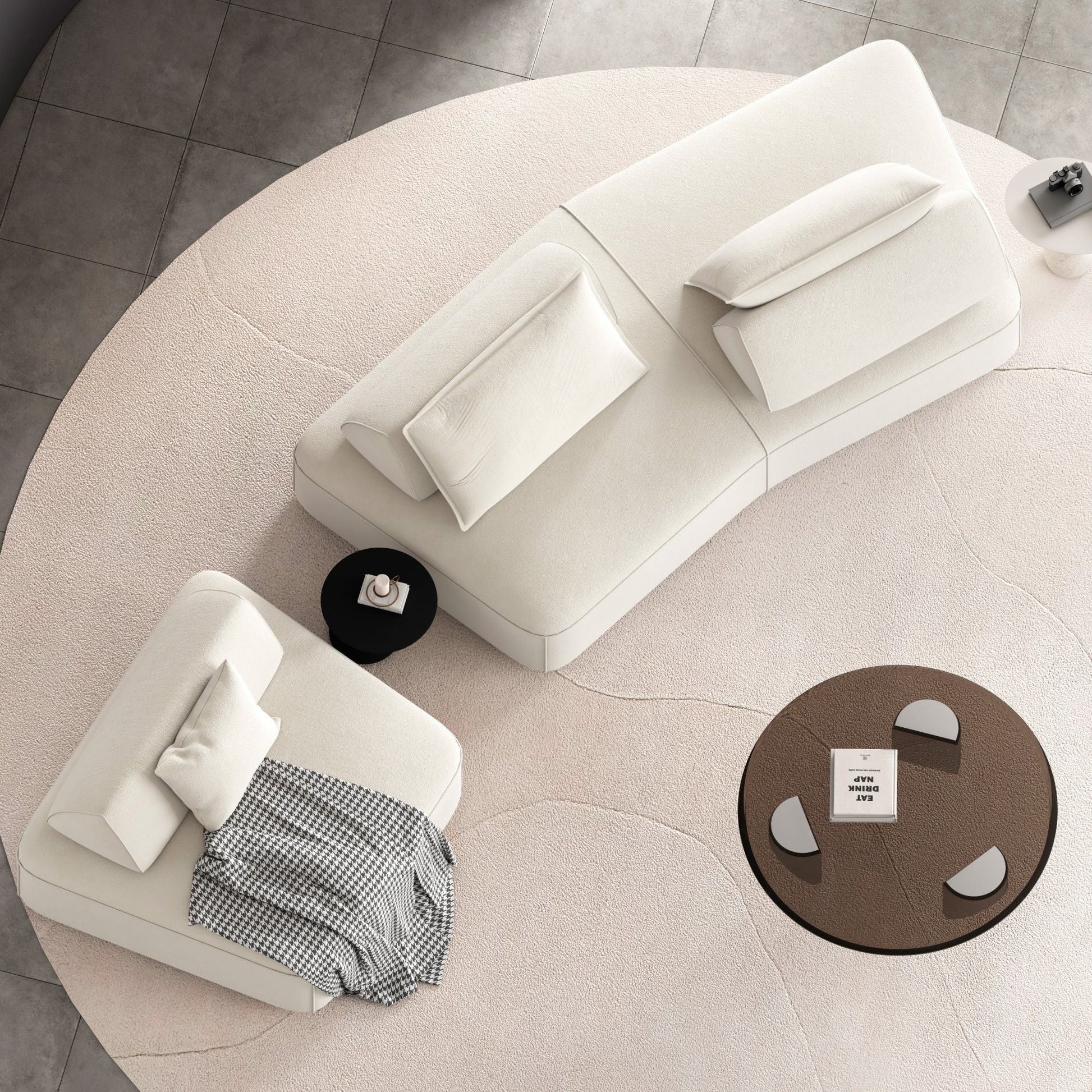 Modern Luxury Oversized Modular Sectional Sofa Set, 2-piece cream sofa with cushions on Tampa Home & Garden Store