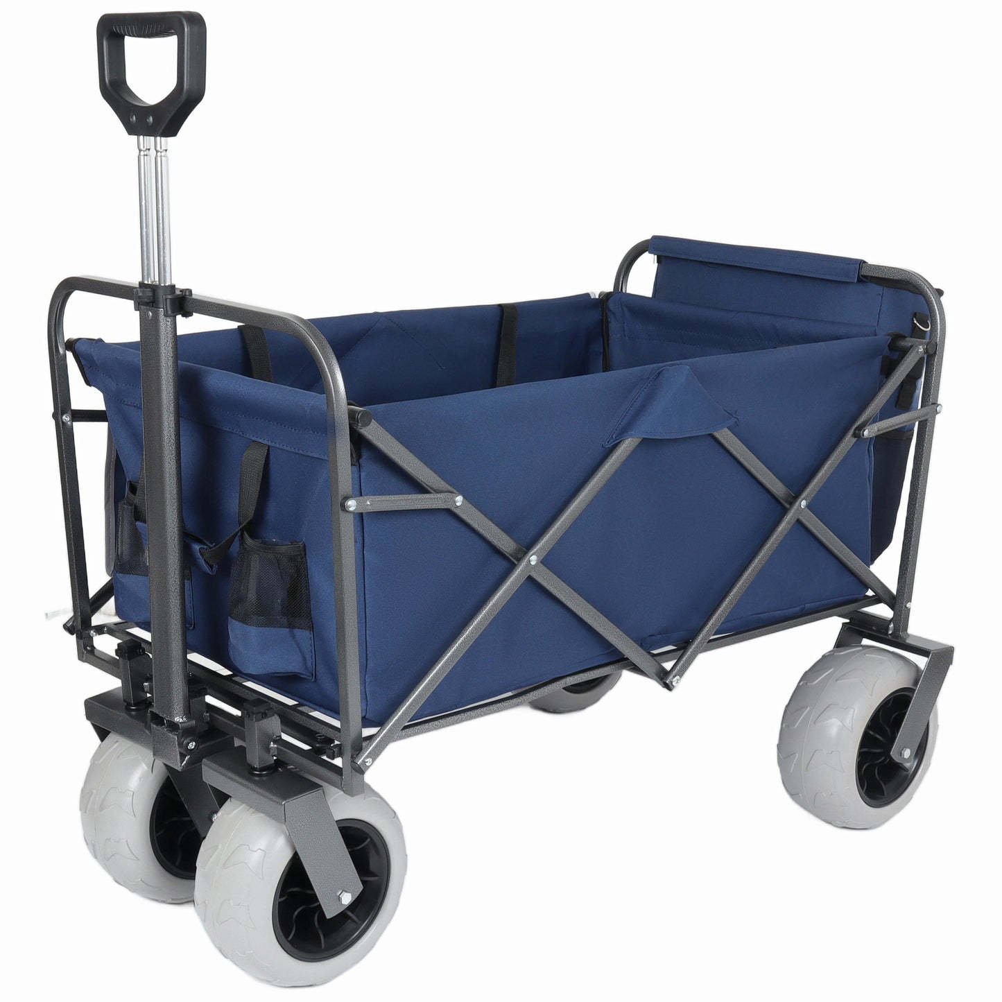 Beach Wagon with Big Wheels for Sand in blue fabric, 4 large wheels HouseOfZazla wagon on Tampa Home & Garden Store