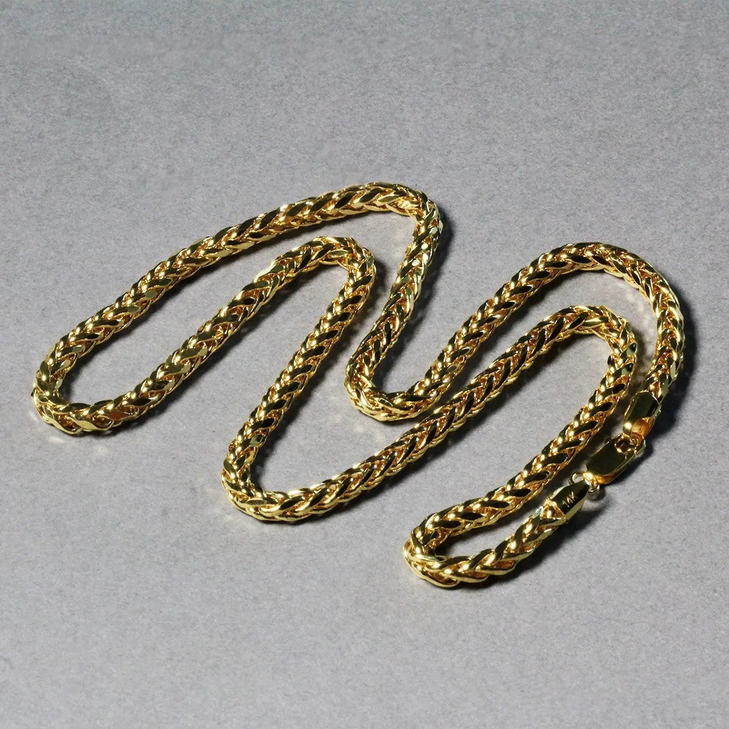 Set of four 4.1mm 14k yellow gold diamond-cut round Franco chain necklaces by Bids.com on Tampa Home & Garden Store