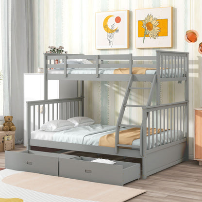 Bunk bed with ladder and safety guard rails in gray by HouseOfZazla on Tampa Home & Garden Store