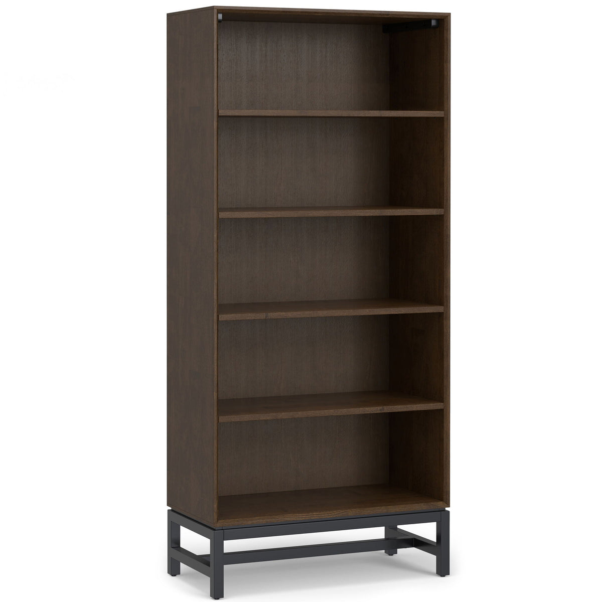 Handcrafted mid century bookcase with dark wood veneer and open shelves by HouseOfZazla on Tampa Home & Garden Store