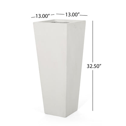 Outdoor Modern Cast Stone Planter by HouseOfZazla, tall white planter for outdoors on Tampa Home & Garden Store