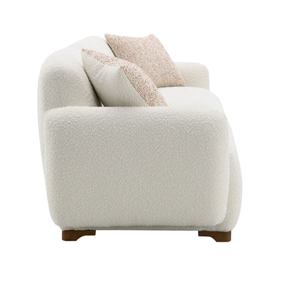 Darius Boucle Sofa with 2 Toss Pillows, beige upholstery by Unique Piece Furniture on Tampa Home & Garden Store
