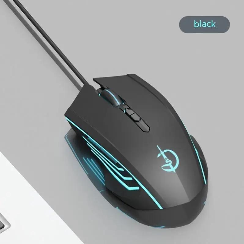 Laptop Esports Game Wired Mouse by FLIPSTYLEZLLC, black with cyan LED accents on Tampa Home & Garden Store