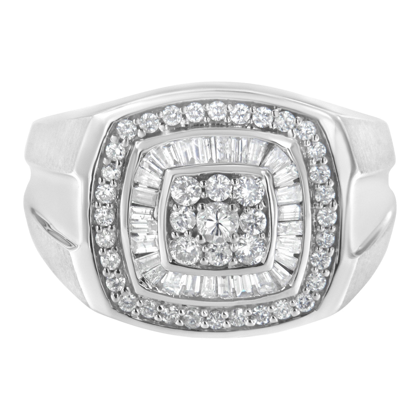 14K white gold men's diamond band ring with 1 CTTW pavé halo diamonds by Bids.com on Tampa Home & Garden Store