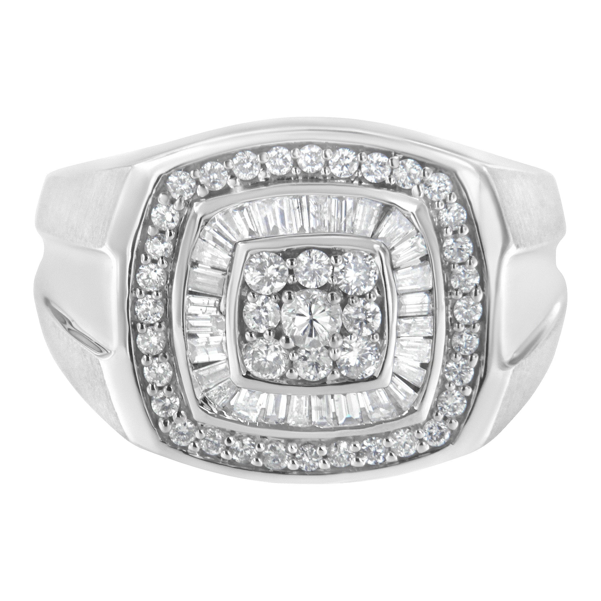 14K white gold men's diamond band ring with 1 CTTW pavé halo diamonds by Bids.com on Tampa Home & Garden Store