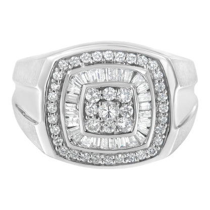 14K white gold men's diamond band ring with 1 CTTW pavé halo diamonds by Bids.com on Tampa Home & Garden Store