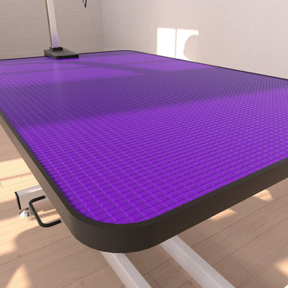 Hydraulic Pet Grooming Table with purple non-slip mat and metal frame HouseOfZazla on Tampa Home & Garden Store