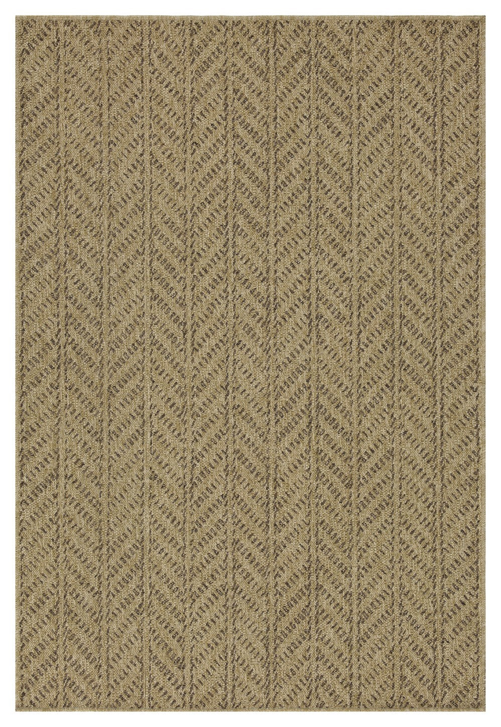 Durable jute and mocha indoor outdoor rug with a textured chevron pattern by HouseOfZazla on Tampa Home & Garden Store