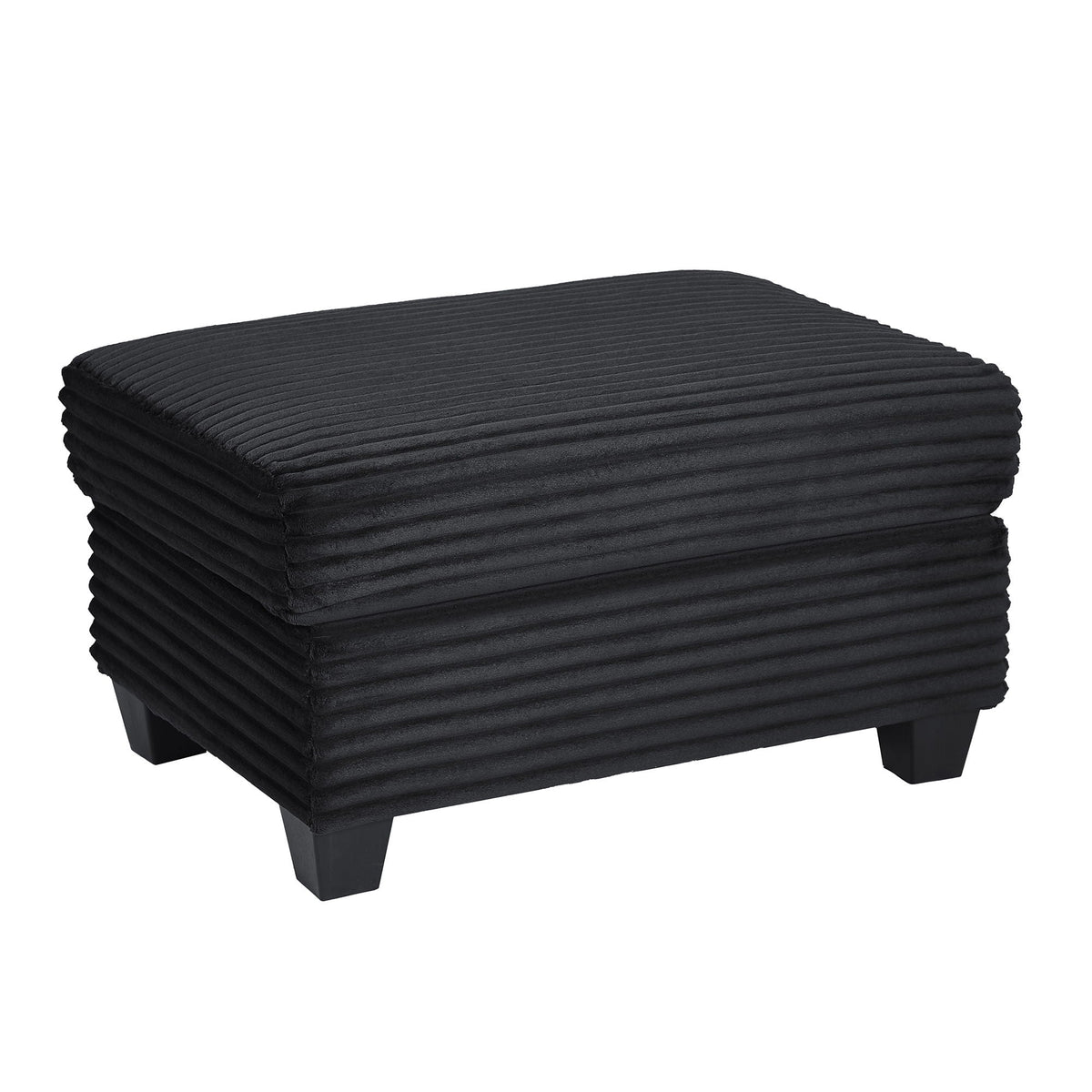Black ribbed fabric ottoman with square legs from HouseOfZazla on Tampa Home & Garden Store