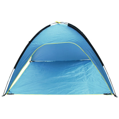 Beach tent GemGear blue waterproof 4-6 person with yellow trim and 3 doors on Tampa Home & Garden Store