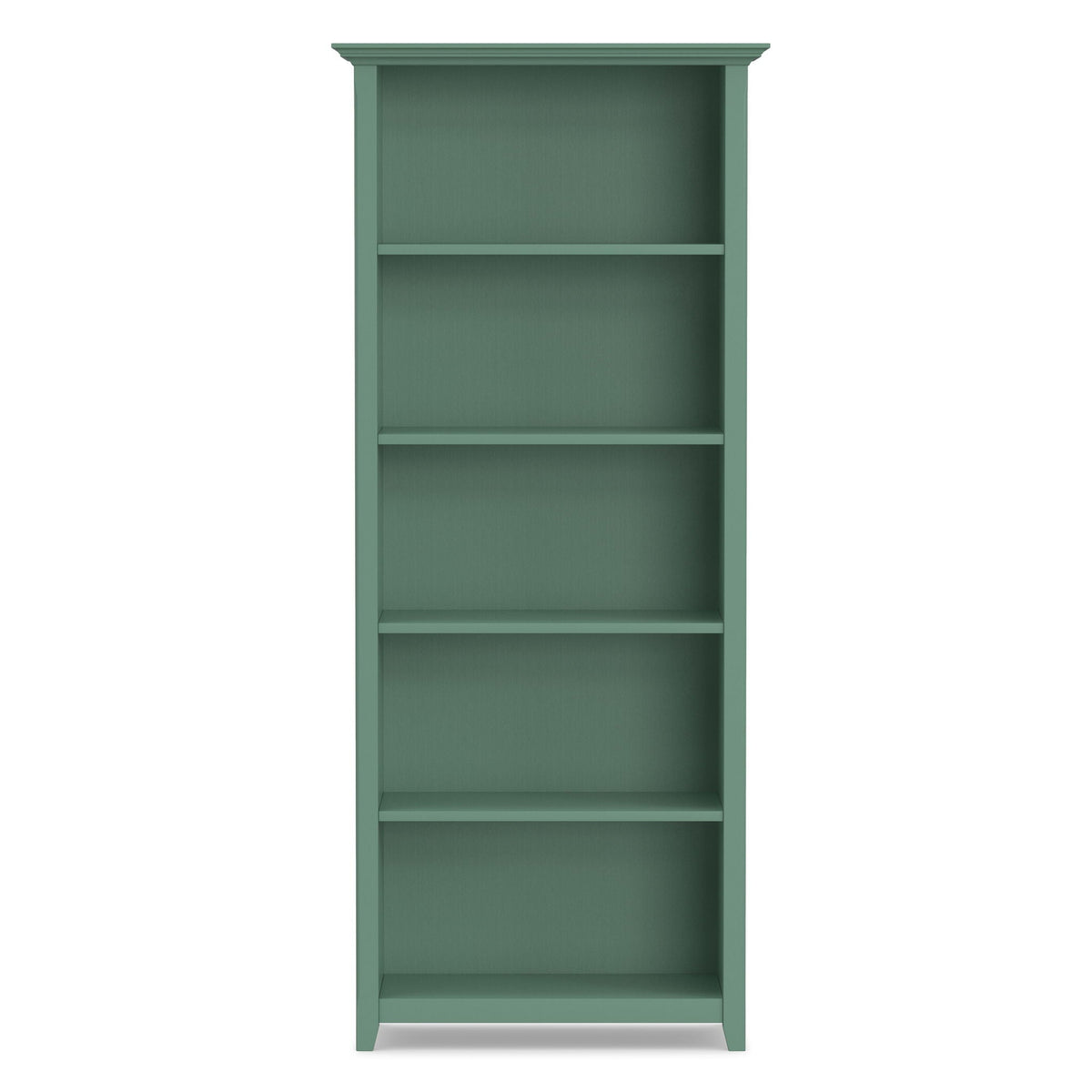 Amherst Wooden Bookcase with Adjustable Shelves in sage green, tall standard bookcase on Tampa Home & Garden Store