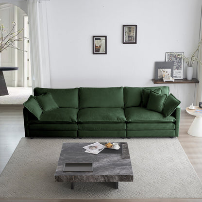 2-Piece Upholstered Sectional Sofa Set in Green Chenille by HouseOfZazla on Tampa Home & Garden Store